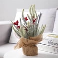 thumbnail image 4 of Mini Christmas Tree Table Decorations,Bexikou 12" Small Artificial Xmas Trees with Red Berries,Tabletop Christmas Tree Decorations for Home Office Room Holiday Decorations, 4 of 6