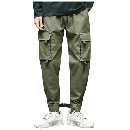 

Dadaria Cargo Pants Men Baggy Plus Size Men Solid Color Pants Drawstring Mouth Hiking Work Pants Outdoor Clothing Army Green XXXL Female