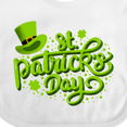 thumbnail image 4 of Inktastic St. Patrick's Day Hand Lettering with Green Top Hat Boys or Girls Baby Bib, 4 of 4