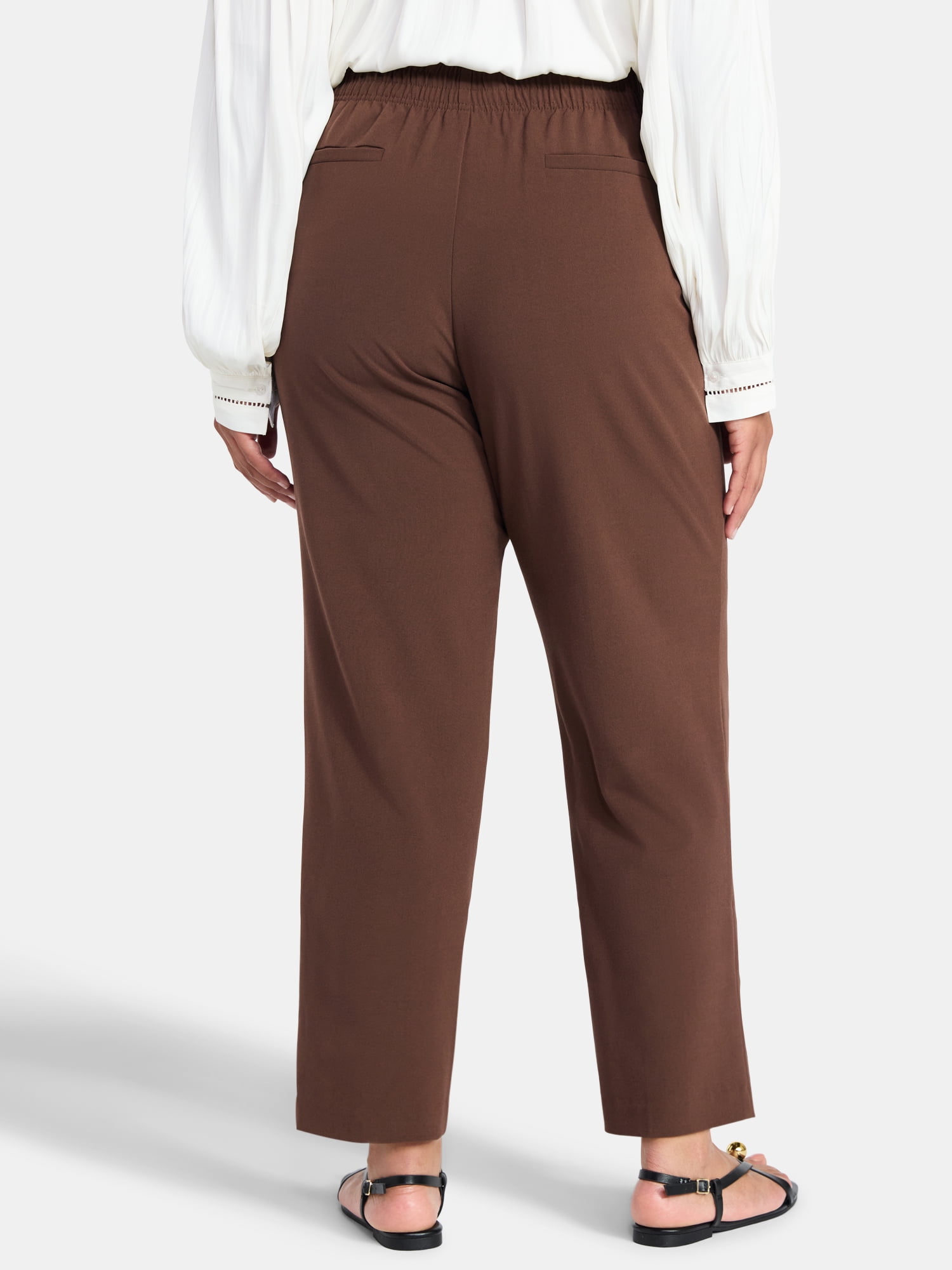 Just My Size by Hanes Women's Plus Tummy Control Dress Pants, Sizes 0X-4X, Regular & Petite