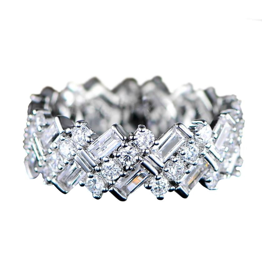 Barzel White Gold Plated Princess-Cut Cubic Zirconia Engagement Ring