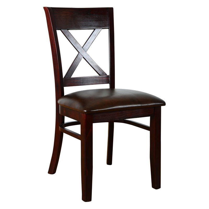 Beechwood Mountain Excelsior Dining Side Chair in Mahogany (Set of 2