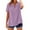 506_Purple, variant on Dyfzdhu Linen Shirts for Women Loose Fit Button Shirt Top Stand Solid Color Sleeve Collar Casual T Shirt Summer Tops Beige