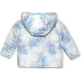 thumbnail image 2 of Disney Girl's Frozen Hooded Puffer Jacket, Queen Elsa Print, 2 of 3