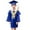 Blue, variant on Coerni 2024 Toddler Girls Boys Graduation Photo Dress Gown Bachelor Dress with Tassel Hat 2pc Kids Kindergarten Outfits