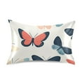 thumbnail image 7 of Yayeee Pillowcase Standard Size Set of 2 Satin Wrinkle Resistant Pillow Case, Beige Butterflies, 7 of 7