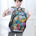 thumbnail image 6 of FORMRS Unisex School Backpack 17" Student Travel Bag with Laptop Compartment, Art Plants, 6 of 7