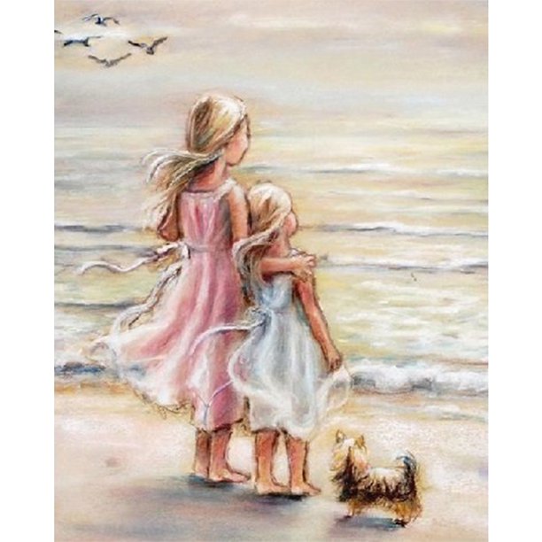 Kit de pintura por números DIY playa chica pintado a mano aceite imagen artesanía decoración de pared FLhrweasw Nuevo
