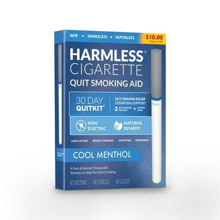 Harmless Cigarette,Cool Menthol,Nicorette Alternative & Quit Smoking Aid,3pk