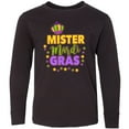 thumbnail image 3 of Inktastic Mister Mardi Gras with Crown and Dots Long Sleeve Youth T-Shirt, 3 of 5