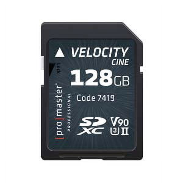 Promaster 7419 128GB SDHC 2000X Velocity Cine V90 Memory Card