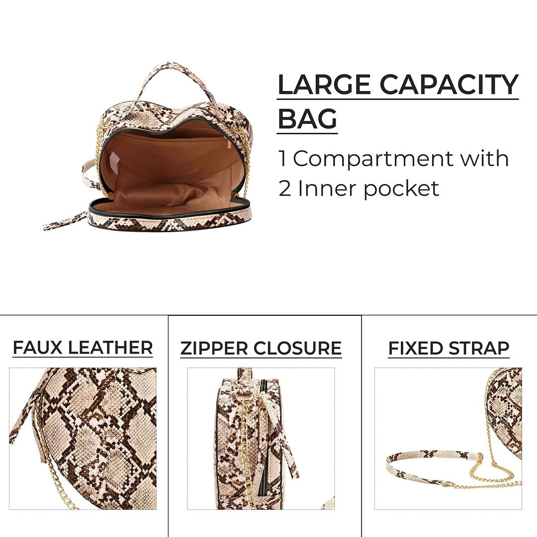 Cute Khaki Multicolor Heart Purse for Women, Faux Leather Heart Shaped Crossbody Bags, Zipper Closure Shoulder Bag Birthday Christmas Gifts