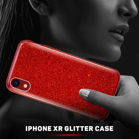 Mateprox Iphone Xr Case Clear Crystal Shiny Glitter Sparkly Bling Cute Thin Slim Girls Case For Iphone Xr 6 1 Red Walmart Canada