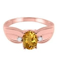 thumbnail image 5 of Mauli Jewels Engagement Rings for Women 0.9 Carat Oval Citrine and Diamond Ring 4-Prong 10K Rose Gold, 5 of 6