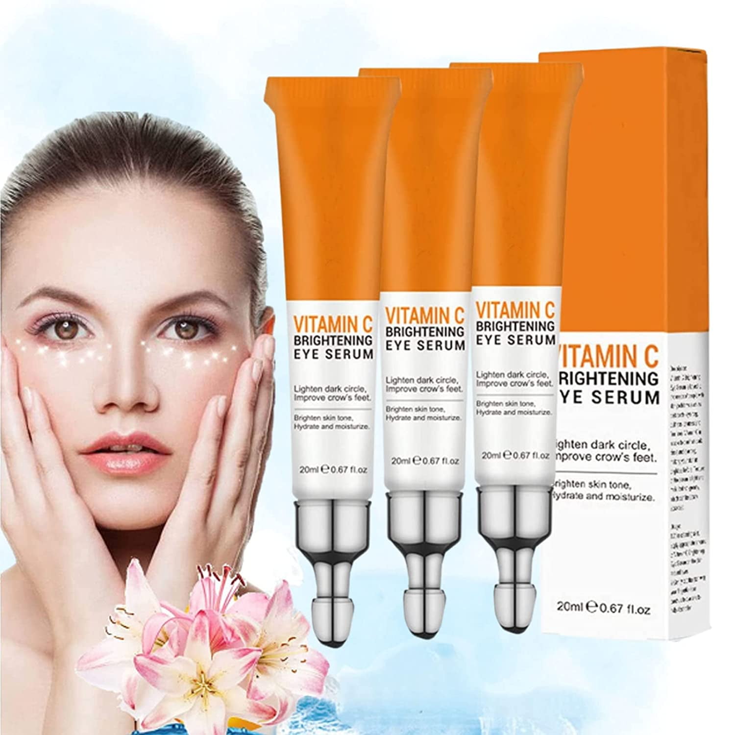 JoyPretty Vitamin C Brightening Eye Serum, Anti Aging Serum with