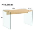 thumbnail image 4 of Dining Table Sets The top of the coffee table is made of medium density fiberboard and wooden stickers, with transparent tempered glass on both sides. The design is simple and elegant, with a sturdy, 4 of 18