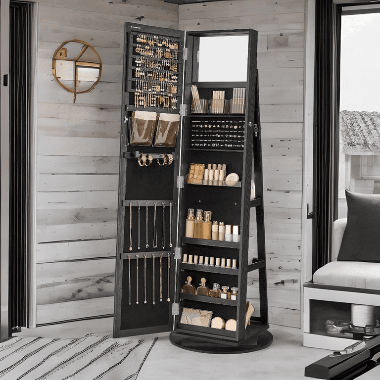 Full Length Hanging Jewelry Armoire With Mirror Full Body Mirror