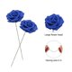 thumbnail image 3 of Uxcell 25 piezas de rosas artificiales, rosas falsas con tallos para bodas, azul profundo, 3 of 6