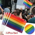 thumbnail image 2 of Vikakiooze 12Pcs/Set LGBT Pride Rainbow Flags Hand Waving Festival, 2 of 9