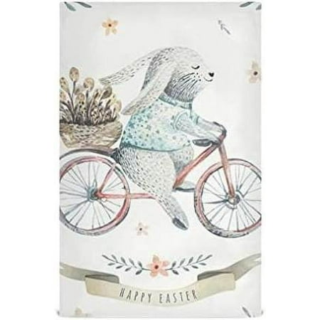 

Hyjoy Easter Bunny Kitchen Towel Set of 4 Super Soft Absorbent Hand Towel Tea Towel Tableware Cleaning Rag for Kitchen Home Hotel Beach Bathroom Gym