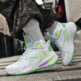 thumbnail image 2 of Bolognifi Men's Basketball Shoes High-Top Volleyball Non-Slip Lightweight Indoor Outdoor Sport Sneakers Fans - GREEN_5, 2 of 7