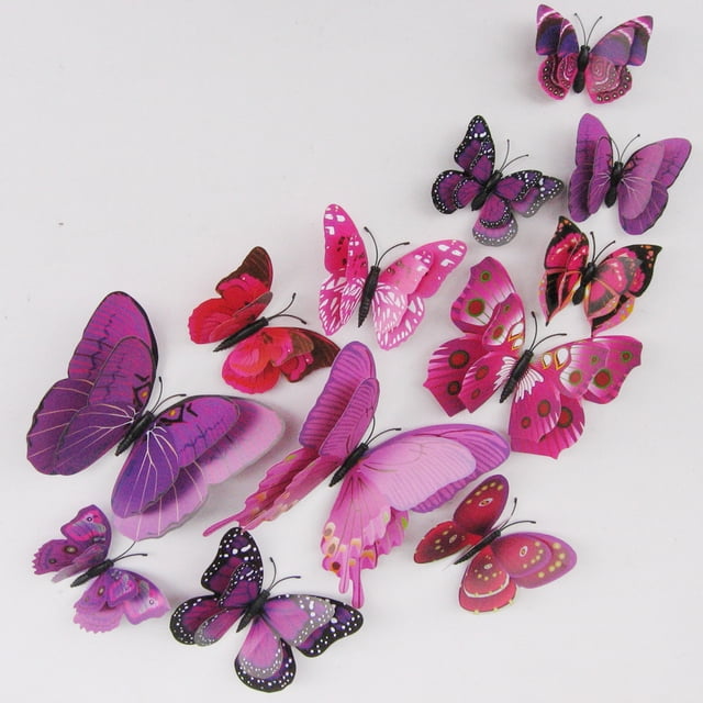 Surtido de Pared de Mariposas Coloridas en 3D perfecl Decoración Artística DIY
