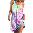 thumbnail image 2 of Mifsaly Cotton Summer Dresses for Women 2026 Vacation Floral Print Sleeveless Beach Dress Going Out Everyday Flowy Sundresses Swim Cover Up S, 2 of 7