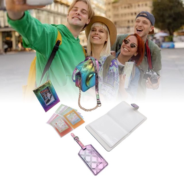 Camera Protective Case with Photo Album and Boarding Pass - PU Leather Bag for Mini12