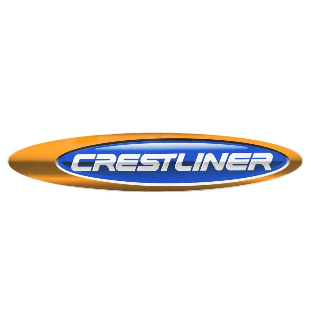 Crestliner Boat Emblem Decal 2007421 11 1/2 x 2 3/8 Inch Blue Yellow