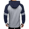 thumbnail image 4 of Vintage Mens Hoodies Casual Loose Sweatshirt Blocking Color Drawstring Large Pocket Hoodie Raglan Sleeve Sports Sweatshirt,Size M-3XL, 4 of 4