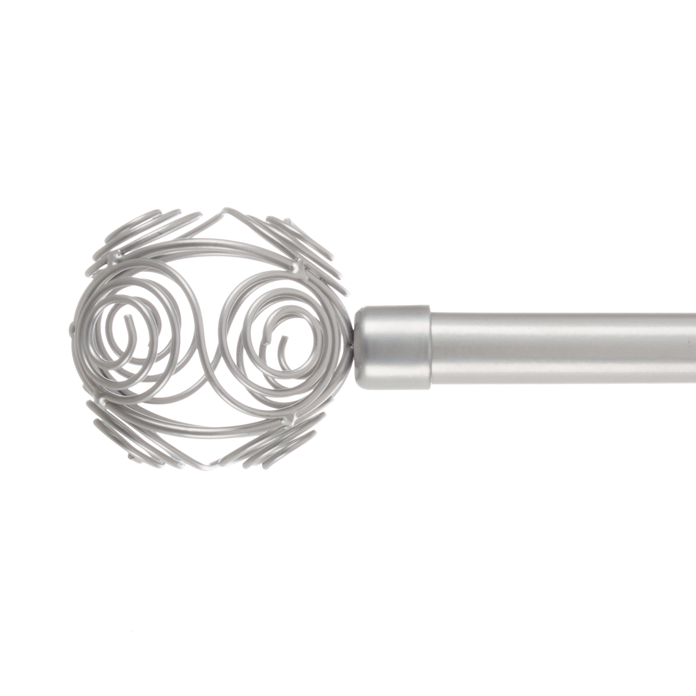 Curtain Rod with Mounting Hardware and Decorative Circle Finials for