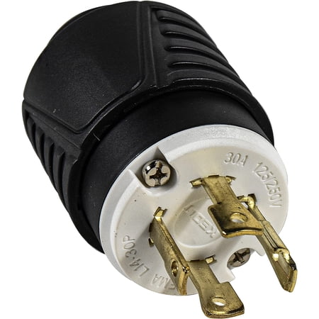 HQRP US Cord Connector NEMA L14-30P Locking Plug Compatible with Generator 30 Amp 125/250 Volt 3 Pole 4 Wire Grounding Industrial Grade Heavy Duty