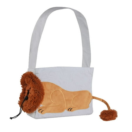 Zksm Pet Shoulder Bag Lion-Shaped  Show Head Canvas Cat Carrier Sling Bag  Outdoor Travel Pet Carrying Bag for Small Cats  Dogs