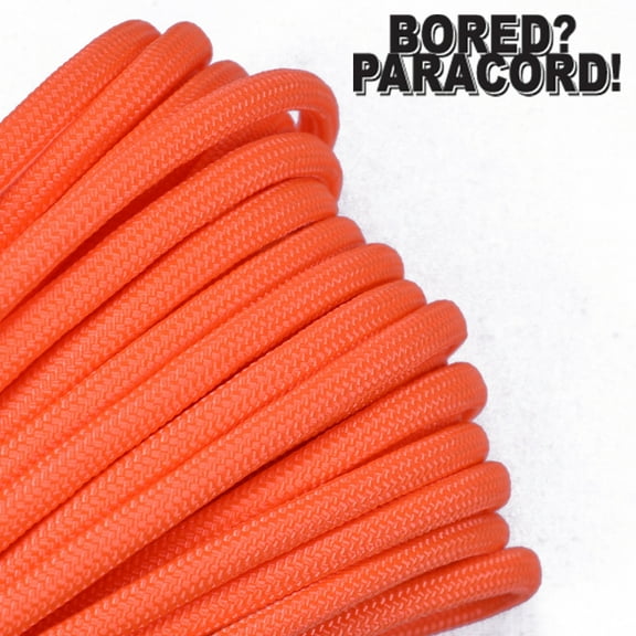 Bored Paracord Brand 550 lb Type III Paracord - Neon Orange 50 Feet