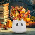 thumbnail image 3 of YOTQUSKI Ghost Bucket Decor, Halloween Vase, Cutest Ghost Candy Bowl Planter Pot,Ceramic Ghost Pot, Halloween Bucket Vase for Indoor Outdoor Garden Home Decor, 3 of 7