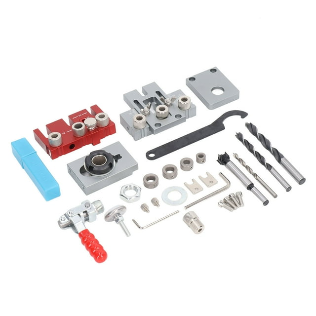 Guide de Perceuse, Outil de Travail du Bois de Haute Précision Dowel Jig 3 en 1 Entreprise de Conception Fixation pour Meubles