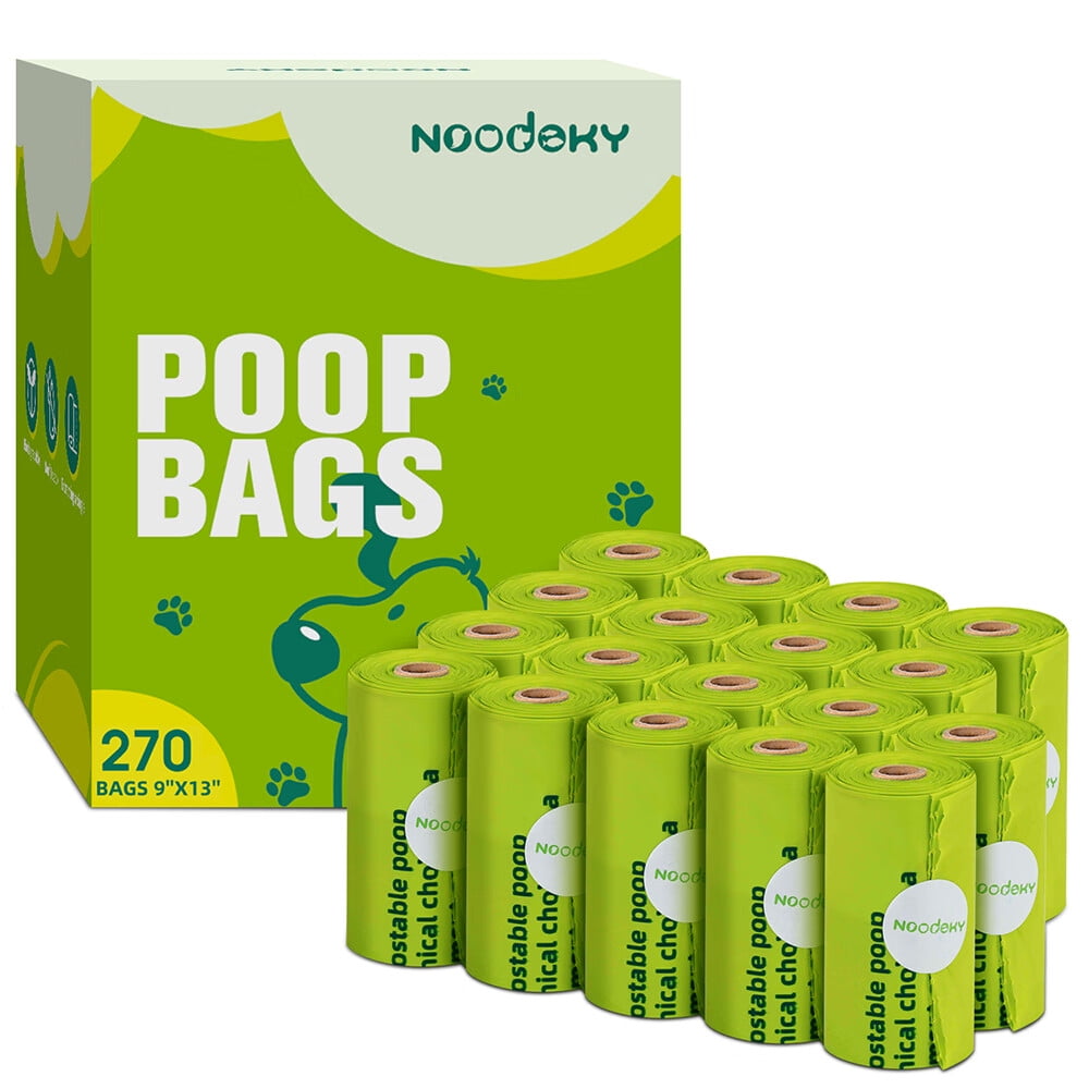 Noodoky Dog Poop Bags, Certified Composting Doggy Waste Bags, Leak