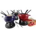 thumbnail image 4 of Juego de fondue de hierro fundido Swissmar F66541 Lucerne de 10 piezas, azul índigo, 4 of 5