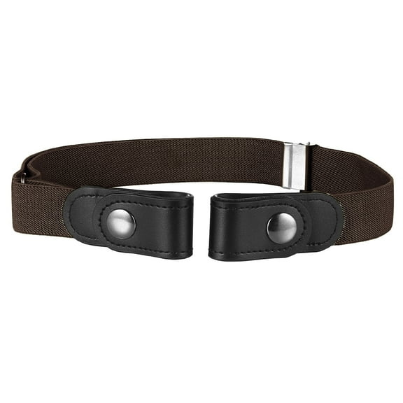 Buyless Fashion Kids Boys Toddler No Buckle Adjustable Elastic Dress Stretch Belt - 5098-Brown