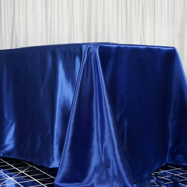 Efavormart Rectangle Satin Tablecloth, 90"x156" Smooth Oblong Washable Table Cloth, Decorative Silky Fabric Table Cover for Wedding, Party, Banquet- Royal Blue