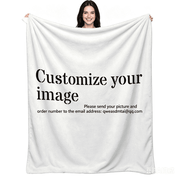Custom Your Image Personalized Flannel Blanket Super Soft Cozy Fluffy Customized Photo Blanket Home Decor for Couch Bed Sofa Office Travel Camping Birthday Holiday Gift