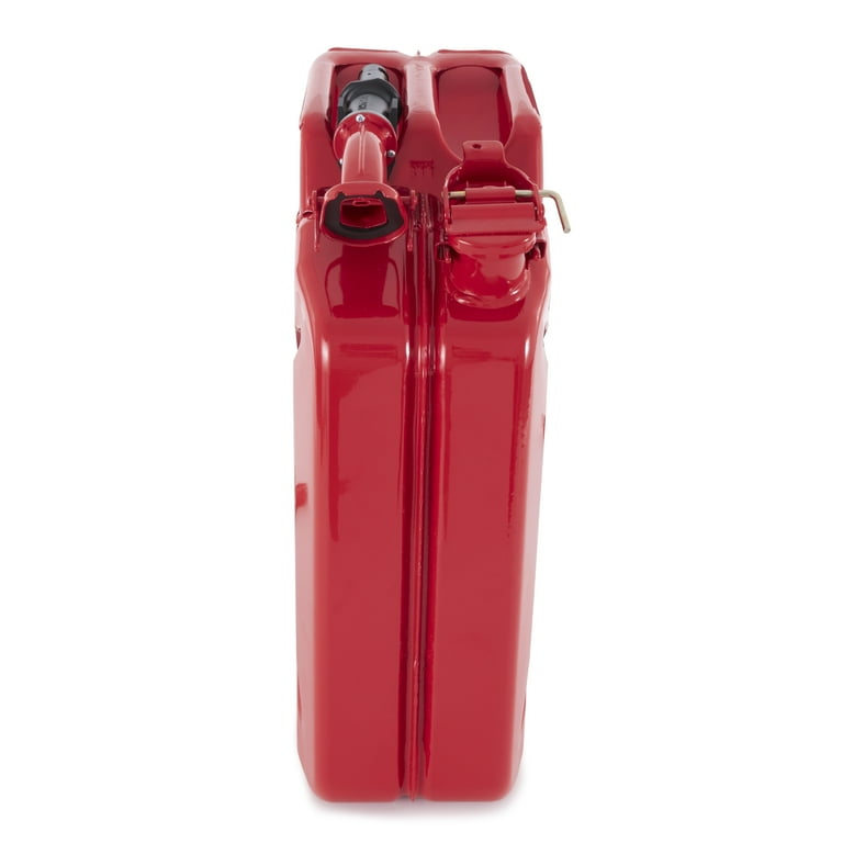 Wavian Large Steel Gasoline 5.3 Gallon Jerry Can with Spout, Red