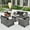 Black, variant on Ovios 5 Pieces Outdoor Patio Furniture with 30 Inch Fire Pit Table Wicker Patio Sectional Sofa with Single Chairs for Backyard Decor