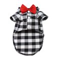 thumbnail image 2 of Walbest Plaid Puppy Shirts with Bow Tie Dog Buffalo Shirt Pet Christmas Sweatshirt Bow Dog Shirt Outfit for Birthday Party Small Dogs Cats Holiday Photo Wedding Supplies(Black, XS), 2 of 7