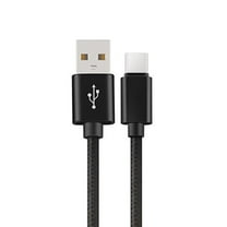 6 ft. Braided USB Type C to Type C Fast Charging Data Sync Cable for Compatible USB-C to USB-C - Black