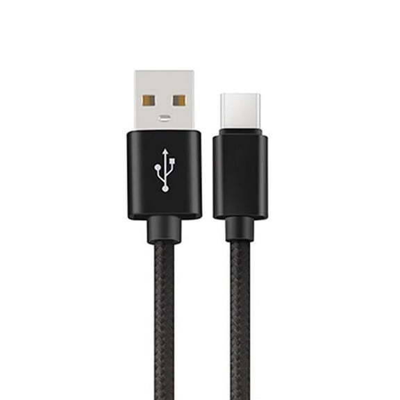 6 ft. Braided USB Type C to Type C Fast Charging Data Sync Cable for Compatible USB-C to USB-C - Black
