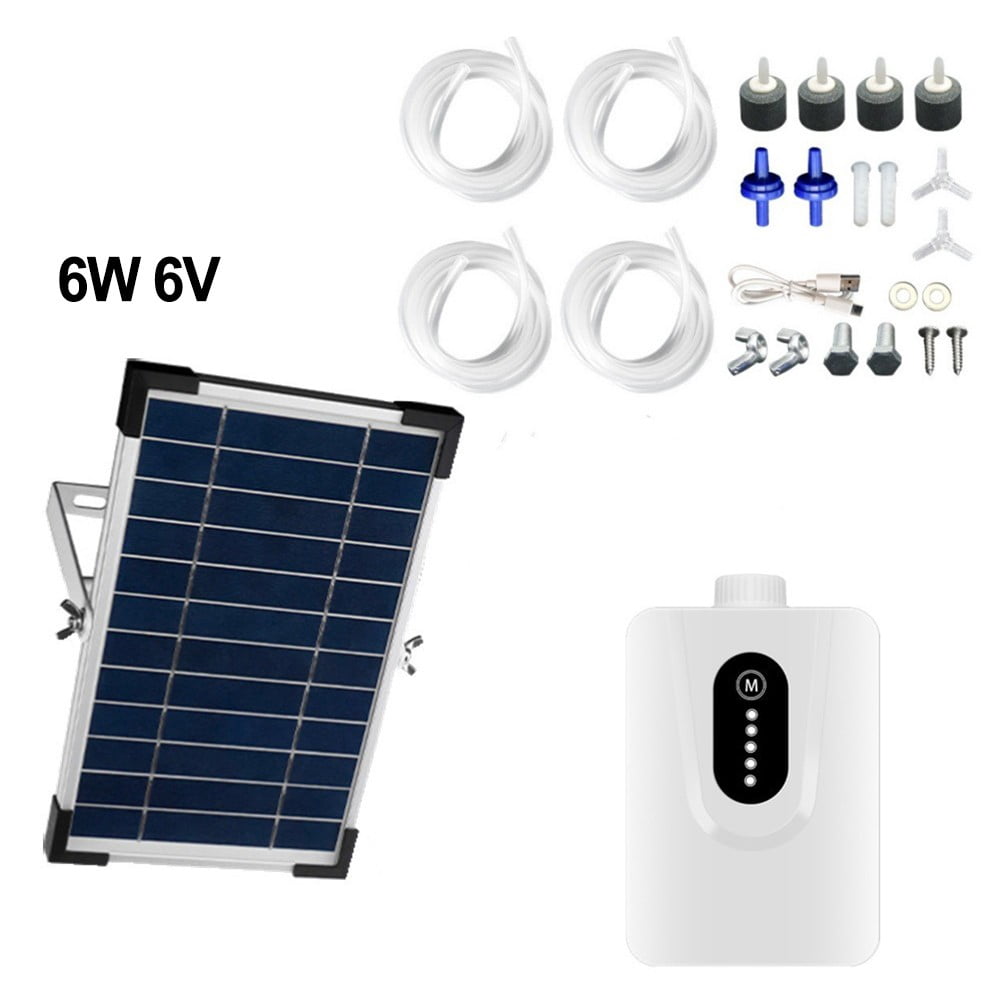Solar Oxygenator Aquarium Air Pump Fishing Aerator 6 W 6V Solar Air Pumps