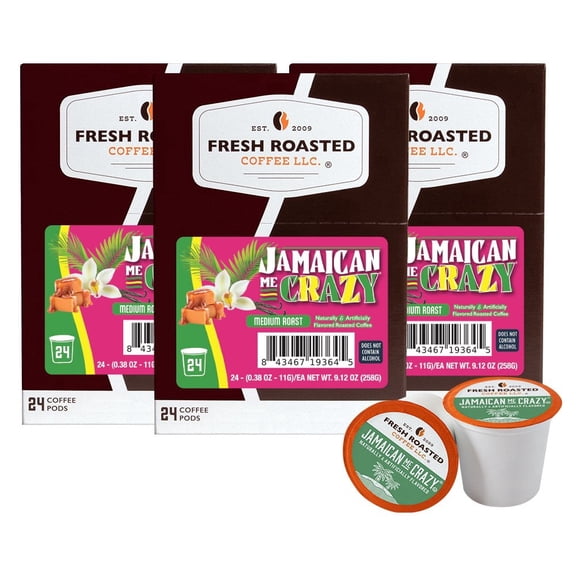 Fresh Roasted Coffee's Flavored Coffee Collection, Jamaican Me Crazy, 72 K-compatible Pods