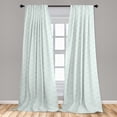 thumbnail image 2 of Floral Window Curtains, Traditional Damask Inspired Blossom Silhouette on Meadow Tone Background Print, Lightweight Decor 2-Panel Set with Rod Pocket, Pair of - 28"x63", Pale Mint Green, by Ambesonne, 2 of 3