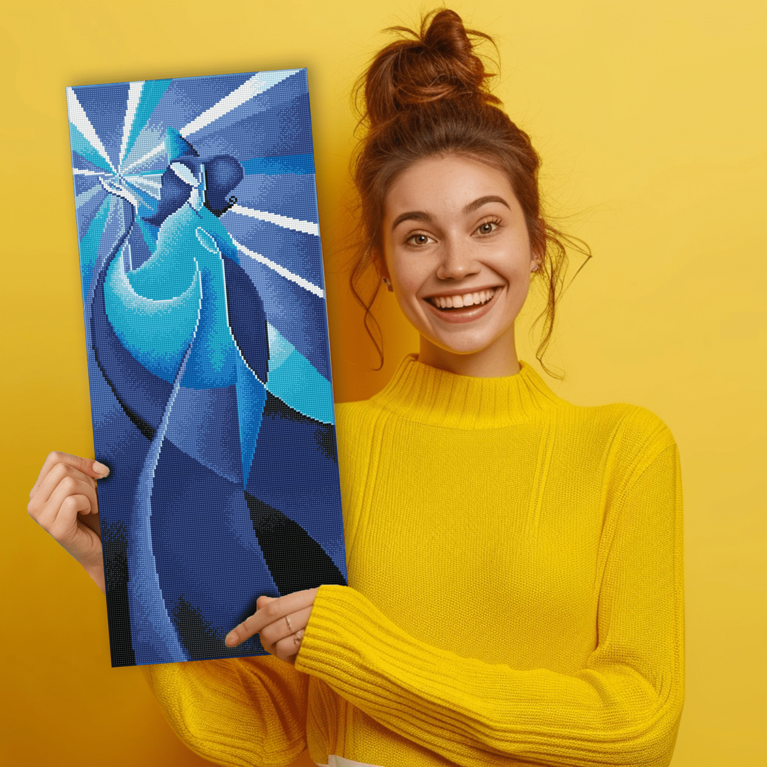 Diamond Dotz Blue Madonna Diamond Painting Kits for Adults - Diamond Art Kits a Relaxing Creative Craft Kit with Dotz Gems 12.6x30.3